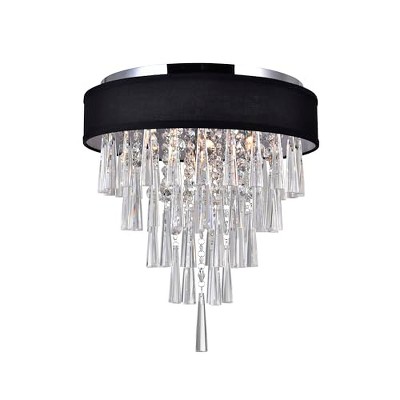 CWI Lighting Franca 4 Light Drum Shade Flush Mount With Chrome Finish