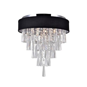 CWI Lighting Franca 4 Light Drum Shade Flush Mount With Chrome Finish - 1 of 4