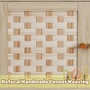 Elegant Veneer Weaving Design Coffee Table With Sliding Door, Wooden Center Rectangular Table With Symmetrical Design Storage Cabinet For Living Room - 4 of 4