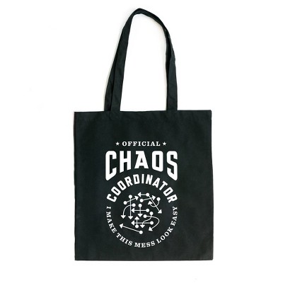 City Creek Prints Official Chaos Coordinator Canvas Tote Bag - 15x16 - Black