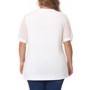 Agnes Orinda Women's Plus Size V Neck Swiss Dots Puff Sleeve Loose Casual Dressy Blouses - 4 of 4