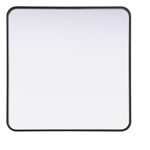 Elegant Lighting Contour Metal Square Mirror 30x30 in Black - 1 of 4