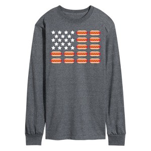 Men's - Instant Message - Hot Dog American Flag Long Sleeve Graphic T-Shirt - 1 of 4