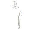 Kumasinova 10/12" Square Shower System Set with 59" Hose,Wall/Ceiling-Mounted Rain Showerhead with Handheld Shower Combo,Without Control Valve - 4 of 4