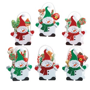 Collections Etc Adorable Sequin Snowman Treat Bags - Set of 6 6 X 3 X 8 - 1 of 2