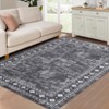 TROPOW Washable Large Area Rugs Modern Bordered Floor Mats Non-Slip Stain Resistant Farmhouse Floor Cover Carpet - 2 of 4