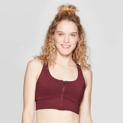 burgundy sports bra