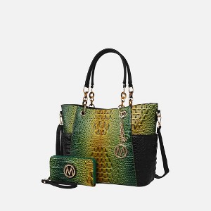 MKF Collection Bonita Crocodile Embossed Tote handbag with Wallet by Mia K - 1 of 4