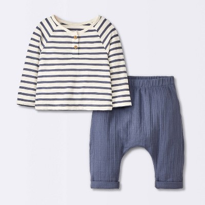 Baby Boys' Striped Jersey T-Shirt & Pants Set - Cloud Island™