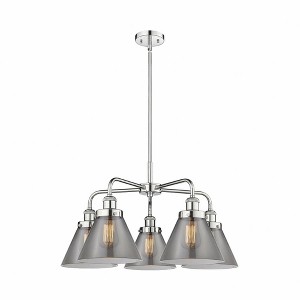 Cone - 5 Light Stem Hung Chandelier In Art Deco Style-15 Inches Tall and 25.75 Inches Wide - 1 of 1