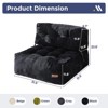 Itopfox Floor Sofa Bean Bag Couch with Back Support, Comfy Corded Fabric Chair Seating for Living Room Bedroom Apartment, Black - 2 of 4