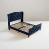 Queen Size Upholstered Platform Bed with Wingback Headboard and Wood Slat Support - 3 of 4