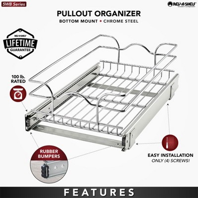 Rev-A-Shelf Silver Wire Pull Out Kitchen Cabinet Organizer