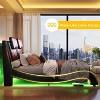 AMERLIFE LED Bed Frame, Faux Leather Upholstered Platform Bed - 4 of 4