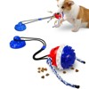 Dog Chew Molar Toy with Double Suction Cup Pet Aggressive Chewers Bite Interactive Squeaky Ball Toys American Blue single suction cup + single ball - 3 of 4