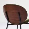 FURNIinspire Accent Chair Mid-Century Modern Shell Chair Tripod Green Fabric Chair In Walnut Finish Comfortable Backrest, Green, 26.70"*14.10"*23.30" - 3 of 4