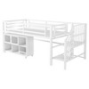 Whisen Twin Metal Loft Bed with Storage Cubby & Stairs for Kids, Safety Design - 4 of 4