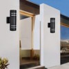 (Set of 2) Rennnsan Sylare 12"H Hardwired Cylinder Aluminum Modern LED Dimmable Outdoor Wall Sconce in Black - 4 of 4