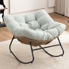 Kumasinova Ultra Plush Chenille Upholstered Rocking Chair,Versatile Accent Glider&Patio Egg Chair for Living Room,Porch,350lbs Max - 2 of 4