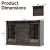 4 Drawers Storage Cabinet with 2 Sliding Glass Door & 6 Colors LED Light, Wood Dresser - 2 of 4