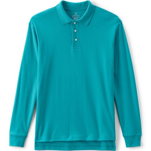 Lands' End School Uniform Men's Long Sleeve Interlock Polo Shirt ...