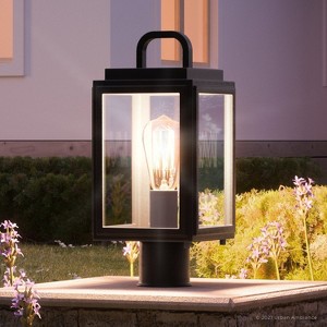 Urban Ambiance Luxury Modern Outdoor Post/Pier Light,  15.625"H x 7"W,  Midnight Black Finish, UHP1240 - 1 of 4