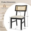Costway Rattan Dining Chairs Set of 2/4 with Padded Seat, Rubber Wood Legs & Curved Backrest - 3 of 4