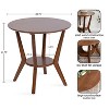 Kate and Laurel Nylah Round Side Table, 24x24x24, Walnut Brown - 2 of 4