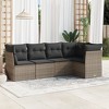 vidaXL Garden Sofa Set Grey PE rattan Large UV-resistant materials - 2 of 4