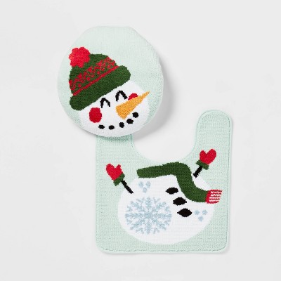 Snowman Holiday Standard Lid Cover Set Aqua - Wondershop™