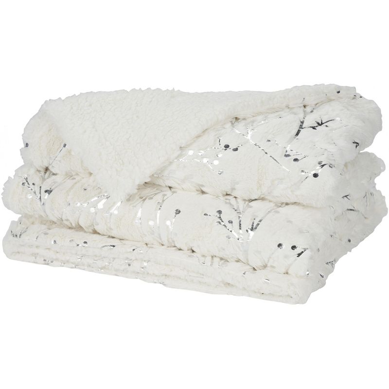 Mina Victory Faux Fur Metallic Branches Throw Blanket, 2 of 5