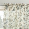 No. 918 1pc 51"x84" Alethea Floral Print Crushed Sheer Voile Rod Pocket Curtain Panel Antique - 2 of 2