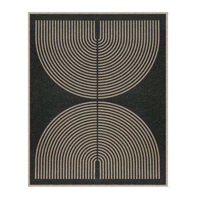 Lahome Modern Rainbow Jute Washable Outdoor Area Rug-Soft, Durable Carpet for Patio, Garden, or Balcony