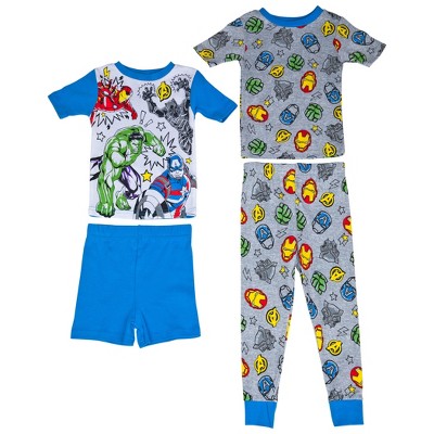 Kids Marvel Comics Avengers Classic Pants & Shorts 4-Piece Pajama Set - Size 8
