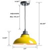 Claxy Yellow Pendant Light Fixture Dome Kitchen Islands Hanging Light - 4 of 4