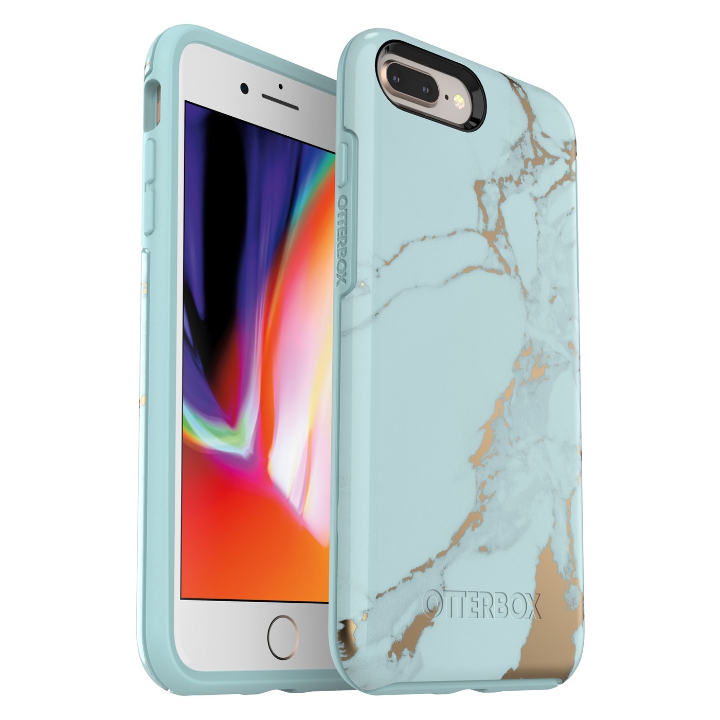 OtterBox Apple iPhone 8 Plus/7 Plus Symmetry Case - Teal Marble - image 1 of 4