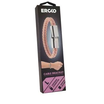Ercko Size L Cable Bracelet for iPhone 11, XR, 11 Pro, XS, 8, 7, 6, 5, - Brown