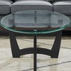 DOMETOUR 48 Inch Oval Glass Coffee Table, Black Center Table with Glass Top for Living Room, Office, Apartment - 4 of 4