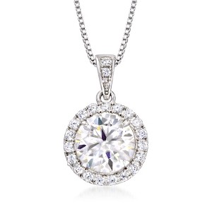 Ross-Simons 2.00 ct. t.w. Moissanite Pendant Necklace in Sterling Silver Size 18 - 1 of 4