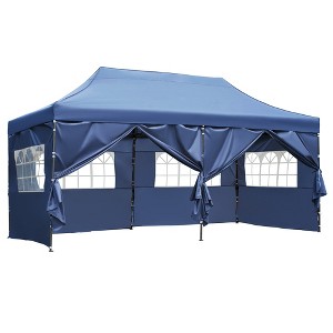 Whisen 10 x 20 Pop Up Canopy Tent with Sidewalls and Roller Bag, Heavy Duty Party Tent, Height Adjustable - 1 of 4