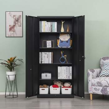 High Storage Cabinet, File Cabinets with Lockable Doors and, Home Office Design, Storage Cabinet for Home, Kitchen, School, Office-The Pop Home