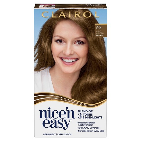 Clairol Nice'n Easy Permanent Hair Color - 6g Light Golden Brown - 1 Kit :  Target