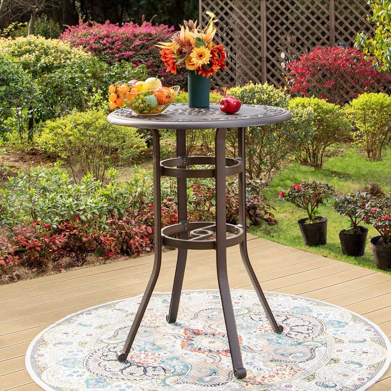 Outdoor Cast Aluminum Round Bistro Table - Captiva Designs, 1 of 9