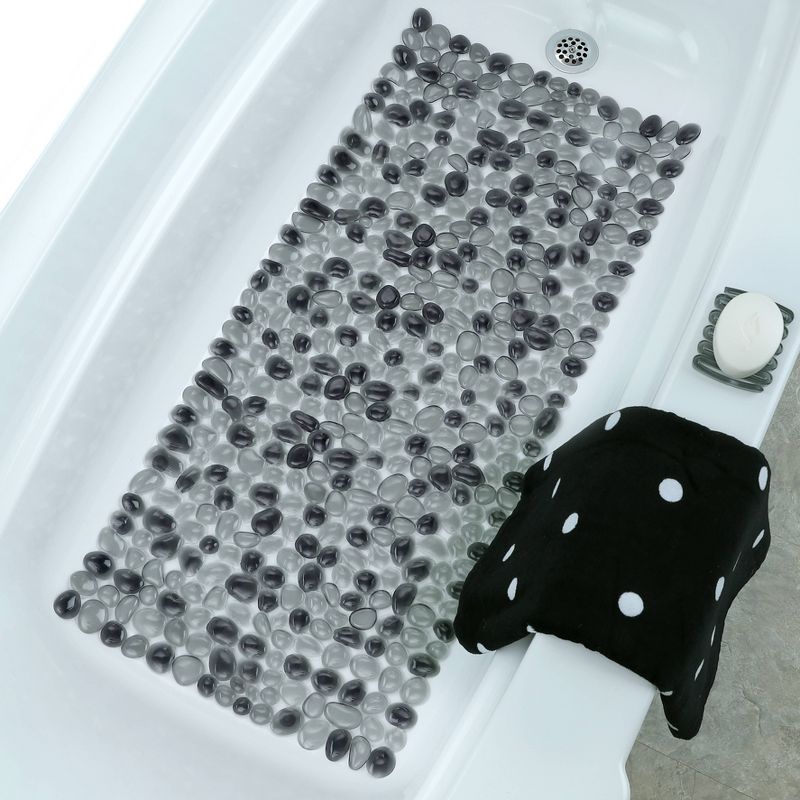 17&#34;x38&#34; XL Non-Slip Pebble Bath Mat for Tubs and Showers Gray - Slipx Solutions, 5 of 8