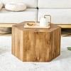 Modern Hexagon Coffee Table,27" MDF Accent Center Table with Wood Grain or Marble Patterned Finish for Living Room-Baofuwish - 2 of 4