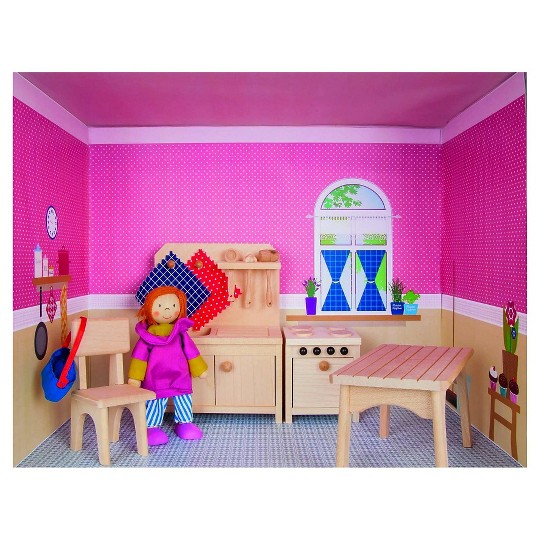 Doll House Miniature Bedroom Wooden Furniture Sets Kids Role Pretend Play Toy RS