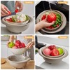 VECELO 2 In 1 Colander Strainer with Bowl Set, Fruit Vegetable Washing Colanders & Food Strainers, Double Layer Colander for Kitchen, Gray - 4 of 4