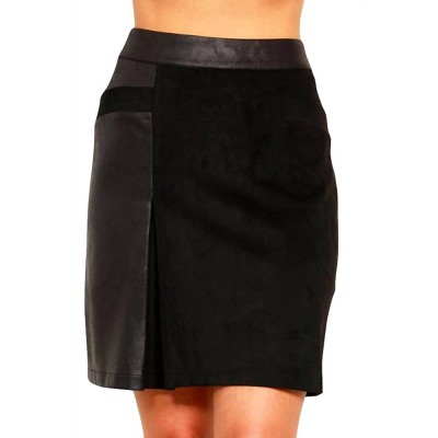 Women's Vegan Suede/Leather Skirt - Angel Apparel