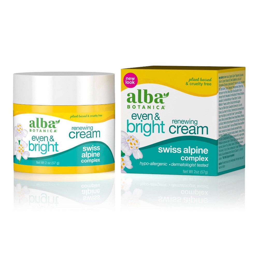 Photos - Cream / Lotion Alba Botanica Even & Bright Renewing Cream - 2oz 