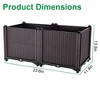 NAYSAYE Planters Raised Garden Bed Self Watering Tray Durable PP for Outdoor Garden Patio Balcony, Brown, 23.6"*11.8"*13.8" - 3 of 4